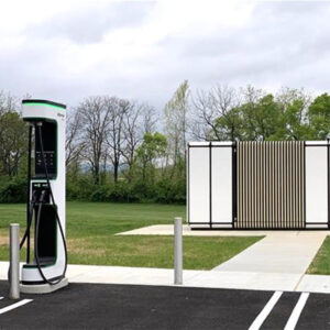 electric car charging station and battery